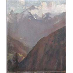 John da Costa (1876-1931) oil on board, Alpine landscape, 12 x 9.75 ins....