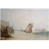 Image 1 : John Francis Salmon (1808-1886) watercolour, "Bridlington, Yorkshire, landing a cutter", signed a...