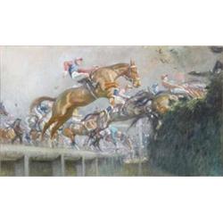 Gilbert Holiday (1879-1937) gouache and pencil, A "Leppin" Fantasia - Grand National, signed, 12...