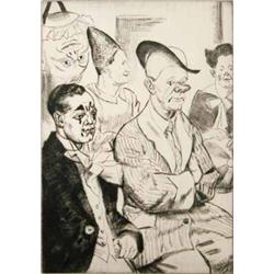 Dame Laura Knight (1877-1970) etching, Study of clowns, signed in pencil, 13.75 x 9.75 ins....