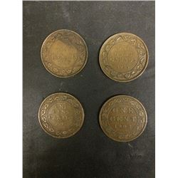 4 OVERSIZED COPPER PENNIES