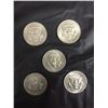 Image 1 : 5 USA KENNEDY HALF DOLLARS