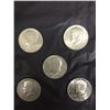 Image 2 : 5 USA KENNEDY HALF DOLLARS