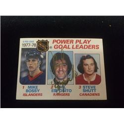 1977 0-PEE-CHEE AUTOGRAPHED PHIL ESPOSITO HOCKEY CARD