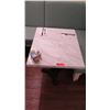 Image 1 : White Solid Marble Table, Wrought Iron Base - Table Only