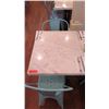 Image 2 : White Solid Marble Table w/Wrought Iron Base + 2 Chairs