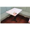 Image 1 : White Solid Marble Table, Wrought Iron Base - Table Only