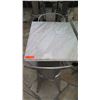Image 2 : White Marble Table and 2 Gray Metal Chairs
