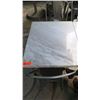 Image 2 : White Marble Table and 2 Gray Metal Chairs
