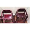 Image 2 : Qty 2 Wooden High Chairs - Dark Wood