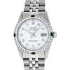 Image 1 : Rolex Stainless Steel Diamond and Emerald DateJust Men's Watch