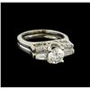 Image 1 : 1.39 ctw Diamond Wedding Ring Set - 14KT White Gold