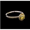 Image 1 : 0.92 ctw Yellow Diamond Ring - 14KT White Gold