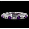 Image 1 : Crayola 20.00 ctw Amethyst and White Sapphire Bracelet - .925 Silver