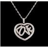Image 2 : 1.45 ctw Diamond Pendant With Chain - 18KT White Gold