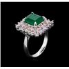 Image 4 : 14KT White Gold 3.34 ctw Emerald and Diamond Ring
