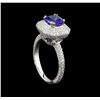 Image 4 : 18KT White Gold 1.44 ctw Tanzanite and Diamond Ring