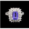Image 2 : 14KT White Gold 1.88 ctw Tanzanite and Diamond Ring