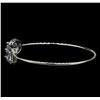 Image 2 : CZ Open Bangle Bracelet - Rhodium Plated