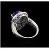 Image 3 : 14KT Two-Tone Gold 4.23 ctw Tanzanite and Diamond Ring