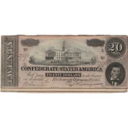 1864 $20 Confederate States of America Bank Note