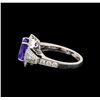 Image 3 : 14KT White Gold 4.51 ctw Tanzanite and Diamond Ring