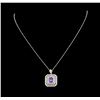 Image 1 : 14KT Yellow Gold 2.01 ctw Tanzanite and Diamond Pendant with Chain