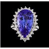 Image 2 : GIA Cert 12.18 ctw Tanzanite and Diamond Ring - 14KT White Gold