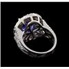 Image 3 : 3.65 ctw Tanzanite and Diamond Ring - 14KT White Gold