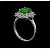 Image 4 : 2.68 ctw Tsavorite and Diamond Ring - 18KT White Gold