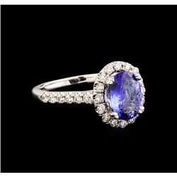 14KT White Gold 1.59 ctw Tanzanite and Diamond Ring