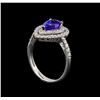 Image 4 : 18KT White Gold 1.15 ctw Tanzanite and Diamond Ring