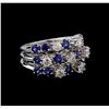 Image 1 : 14KT White Gold 3.08 ctw Sapphire and Diamond Ring