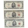 Image 1 : 1963 $5 Red Seal Bill Lot of 3