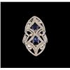 Image 2 : 14KT White Gold 1.98 ctw Sapphire and Diamond Ring