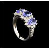 Image 4 : 2.10 ctw Tanzanite and Diamond Ring - 14KT White Gold