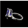 Image 3 : 14KT White Gold 6.78 ctw Tanzanite and Diamond Ring