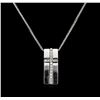 Image 2 : 14KT White Gold 0.25 ctw Diamond Pendant With Chain