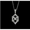 Image 1 : 14KT White Gold 0.50 ctw Diamond Pendant With Chain