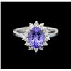 Image 2 : 14KT White Gold 2.27 ctw Tanzanite and Diamond Ring