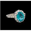 Image 1 : 2.52 ctw Apatite and Diamond Ring - 14KT White Gold