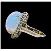 Image 3 : 14.58 ctw Opal and Diamond Ring - 14KT White Gold