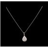 Image 2 : 14KT White Gold 0.77 ctw Diamond Pendant With Chain