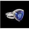 Image 1 : 14KT White Gold 5.22 ctw Tanzanite and Diamond Ring