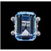 Image 2 : 45.20 ctw Topaz, Sapphire and Diamond Ring - 18KT White Gold