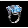 Image 4 : 45.20 ctw Topaz, Sapphire and Diamond Ring - 18KT White Gold