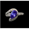 Image 2 : 18KT White Gold 1.72 ctw Tanzanite and Diamond Ring