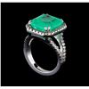 Image 4 : 8.40 ctw Emerald and Diamond Ring - 14KT Yellow Gold