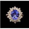 Image 2 : 3.24 ctw Tanzanite and Diamond Ring - 14KT Rose Gold