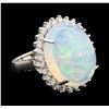 Image 1 : 14.28 ctw Opal and Diamond Ring - 14KT White Gold